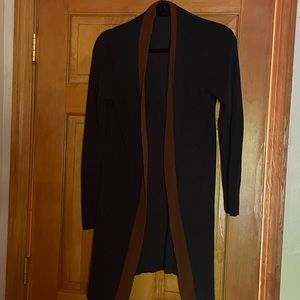 Eileen Fisher Open Cardigan Sweater Women's PS Blue Tencel Lyocell Silk